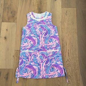 🌴Lilly Pulitzer Classic Shift Dress Croc my world print🌴 Size 10 girls